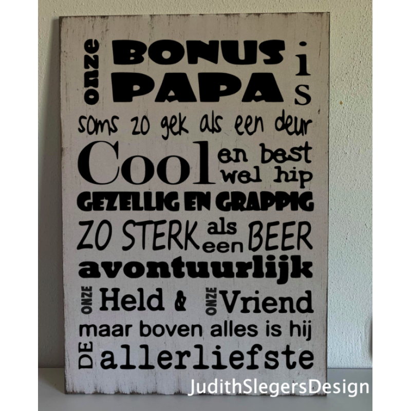 tekstbord BONUS papa  Cool